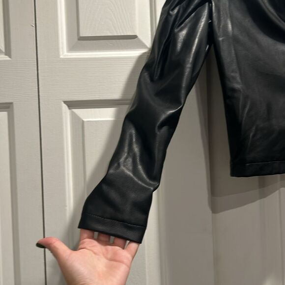 FBZ Black Faux Leather Jacket, Girls Size Large - Picture 6 of 12